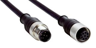 DSL-1285G0M1C - SICK - DSL-1285G0M1C - Sensor Cable, 8Pos/5Pos, Black, M12 Receptacle, M12 Plug, 100 mm, 3.9 "