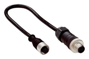 DSL-1285GM25034KM1 - SICK - DSL-1285GM25034KM1 - Sensor Cable, 5Pos/8Pos, Black, M12 Receptacle, M12 Plug, 250 mm, 9.9 "