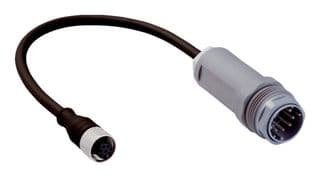 DSL-6129GM25034KM1 - SICK - DSL-6129GM25034KM1 - Sensor Cable, 8Pos/12Pos, Black, M12 Receptacle, M26 Plug, 250 mm, 9.9 "