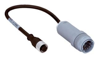 DSL-6182GM25034KM1 - SICK - DSL-6182GM25034KM1 - Sensor Cable, 5Pos/12Pos, Black, M12 Receptacle, M26 Plug, 250 mm, 9.9 "