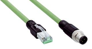 SSL-2J04-G05MR - SICK - SSL-2J04-G05MR - Sensor Cable, 8Pos/4Pos, D Coded, Black, M12 Plug, RJ45 Plug, 5 m, 16.4 ft