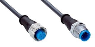 YF2A14-010UB3M2A14 - SICK - YF2A14-010UB3M2A14 - Sensor Cable, A Coded, Black, M12 Receptacle, M12 Plug, 4 Positions, 1 m, 3.3 ft