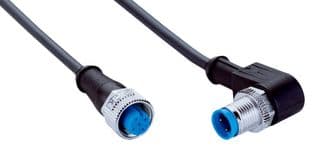YF2A14-010UB3N2A14 - SICK - YF2A14-010UB3N2A14 - Sensor Cable, A Coded, Black, M12 Receptacle, M12 Plug, 4 Positions, 1 m, 3.3 ft
