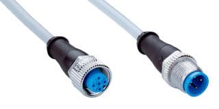 YF2A14-010VB3M2A14 - SICK - YF2A14-010VB3M2A14 - Sensor Cable, A Coded, Grey, M12 Receptacle, M12 Plug, 4 Positions, 1 m, 3.3 ft