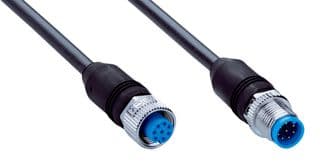 YF2A18-010UA5M2A18 - SICK - YF2A18-010UA5M2A18 - Sensor Cable, A Coded, Black, M12 Receptacle, M12 Plug, 8 Positions, 1 m, 3.3 ft