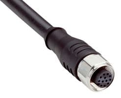 YF2A6B-050UD3XLEAX - SICK - YF2A6B-050UD3XLEAX - Sensor Cable, A Coded, Black/Matte, M12 Receptacle, Free End, 12 Positions, 5 m, 16.4 ft