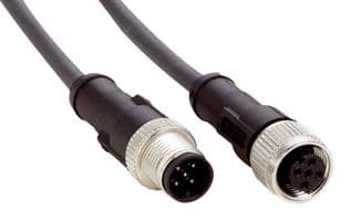 YF2A85-050UB6M2A85 - SICK - YF2A85-050UB6M2A85 - Sensor Cable, A Coded, Black, M12 Receptacle, M12 Plug, 5 Positions, 5 m, 16.4 ft