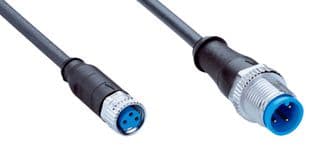 YF8U13-010UA1M2A13 - SICK - YF8U13-010UA1M2A13 - Sensor Cable, A Coded, Black, M8 Receptacle, M12 Plug, 3 Positions, 1 m, 3.3 ft