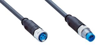 YF8U13-010UA1M8U13 - SICK - YF8U13-010UA1M8U13 - Sensor Cable, A Coded, Black, M8 Receptacle, M8 Plug, 3 Positions, 1 m, 3.3 ft