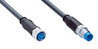 YF8U14-010UA1M8U13 - SICK - YF8U14-010UA1M8U13 - Sensor Cable, 4Pos/3Pos, A Coded, Black, M8 Receptacle, M8 Plug, 1 m, 3.3 ft