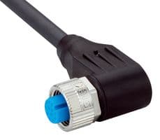 YG2A1B-050UD1XLEAX - SICK - YG2A1B-050UD1XLEAX - Sensor Cable, A Coded, Black, 90° M12 Receptacle, Free End, 12 Positions, 5 m, 16.4 ft