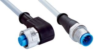 YG2A24-C60VB4M2A24 - SICK - YG2A24-C60VB4M2A24 - Sensor Cable, A Coded, Black, 90° M12 Receptacle, M12 Plug, 4 Positions, 600 mm, 23.62 "