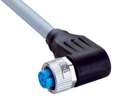 YG2A28-020VA6XLEAX - SICK - YG2A28-020VA6XLEAX - Sensor Cable, A Coded, Black, 90° M12 Receptacle, Free End, 8 Positions, 2 m, 6.6 ft
