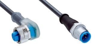 YI2A15-020UB5M2A15 - SICK - YI2A15-020UB5M2A15 - Sensor Cable, A Coded, Black, 90° M12 Receptacle, M12 Plug, 5 Positions, 2 m, 6.6 ft