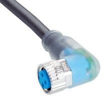 YI8U13-020UA1XLEAX - SICK - YI8U13-020UA1XLEAX - Sensor Cable, A Coded, Black, 90° M8 Receptacle, Free End, 3 Positions, 2 m, 6.6 ft