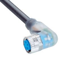 YI8U14-020UA3XLEAX - SICK - YI8U14-020UA3XLEAX - Sensor Cable, A Coded, Black, 90° M8 Receptacle, Free End, 4 Positions, 2 m, 6.6 ft