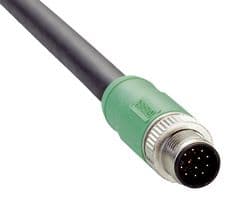 YM2A2B-050UD3XLEAX - SICK - YM2A2B-050UD3XLEAX - Sensor Cable, A Coded, Black, M12 Plug, Free End, 12 Positions, 5 m, 16.4 ft