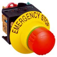 ES21-SB13J1 - SICK - ES21-SB13J1 - Safety Command Device, Emergency Stop Pushbutton, 2 NC, 1 NO, Terminal Strip, Labelling, Panel Mount