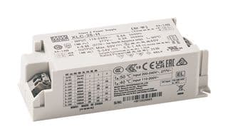 XLC-25-H-DA2 - MEAN WELL - XLC-25-H-DA2 - LED Driver, IO Adj W/DALI-2 Dim, LED Lighting, 25 W, 54 V, 1.05 A, Constant Power, 110 V