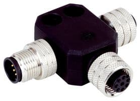 STR1-XXA - SICK - STR1-XXA - Sensor Splitter, T-Style, 5 Pin M12 Plug, 5 Pin M12 Receptacle, 8 Pin M12 Receptacle