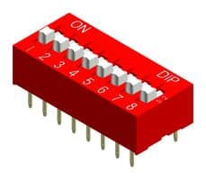 MPNDS-01 - MULTICOMP PRO - MPNDS-01 - DIP / SIP Switch, 1 Circuits, Raised Slide, Through Hole, SPST-NO, 24 V, 25 mA