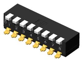 MPNPM-04VR - MULTICOMP PRO - MPNPM-04VR - DIP / SIP Switch, 4 Circuits, Raised Slide, Surface Mount, SPST-NO, 24 V, 25 mA