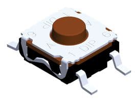 MPT6WM4RGQR - MULTICOMP PRO - MPT6WM4RGQR - Tactile Switch, SPST-NO, Red, Top Actuated, Surface Mount, Round Button, 200 gf, 50mA at 32VDC