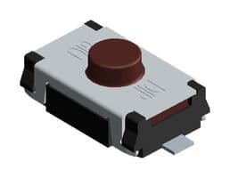 MPTAEF-25NA-V-T/R - MULTICOMP PRO - MPTAEF-25NA-V-T/R - Tactile Switch, SPST-NO, Brown, Top Actuated, Surface Mount, Round Button, 200 gf, 50mA at 12VDC