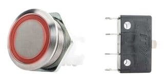 H48M-212R - ITW SWITCHES - H48M-212R - Vandal Resistant Switch, Ring Illumination, H48M Series, 19.56 mm, SPDT-DB, Maintained, Round
