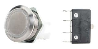 H48M-212W - ITW SWITCHES - H48M-212W - Vandal Resistant Switch, Ring Illumination, H48M Series, 19.56 mm, SPDT-DB, Maintained, Round