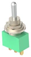 1-1437558-4 - TE CONNECTIVITY - 1-1437558-4 - Toggle Switch, On-(On), SPDT, Non Illuminated, MTA Green Series, Panel Mount, 6 A