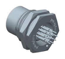 M12A-08PFFP-SF8002 - AMPHENOL LTW - M12A-08PFFP-SF8002 - Sensor Connector, M Series, M12, Female, 8 Positions, PCB Socket, Straight Panel Mount