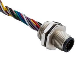 M12A-08PMMS-SH8B30 - AMPHENOL LTW - M12A-08PMMS-SH8B30 - Sensor Cable, M12 Sensor Straight Plug, Free End, 8 Positions, 300 mm, 11.8 ", M Series