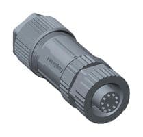 MSAS-12BFFA-SL7001 - AMPHENOL LTW - MSAS-12BFFA-SL7001 - Sensor Connector, M Series, M12, Female, 12 Positions, Solder Socket, Straight Cable Mount