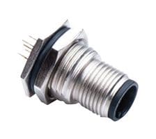 M12A-08PMMP-SF8002 - AMPHENOL LTW - M12A-08PMMP-SF8002 - Sensor Connector, M Series, M12, Male, 8 Positions, PCB Pin, Straight Panel Mount