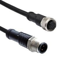 M12A12ML-12AFL-SD001 - AMPHENOL LTW - M12A12ML-12AFL-SD001 - Sensor Cable, M12 Plug, M12 Receptacle, 12 Positions, 1 m, 3.3 ft, M Series