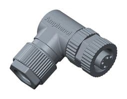 MSAP-04BFFB-SR7001 - AMPHENOL LTW - MSAP-04BFFB-SR7001 - Sensor Connector, M Series, M12, Female, 4 Positions, Screw Socket, Right Angle Cable Mount