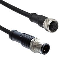 M12A12ML-12AFL-SDA05 - AMPHENOL LTW - M12A12ML-12AFL-SDA05 - Sensor Cable, M12 Sensor Straight Plug, M12 Sensor Straight Receptacle, 12 Positions, 500 mm