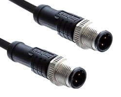 M12D04ML-12DML-SB001 - AMPHENOL LTW - M12D04ML-12DML-SB001 - Sensor Cable, M12 Plug, M12 Plug, 4 Positions, 1 m, 3.3 ft, M Series