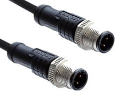 M12D04ML-12DML-SD001 - AMPHENOL LTW - M12D04ML-12DML-SD001 - Sensor Cable, M12 Plug, M12 Plug, 4 Positions, 1 m, 3.3 ft, M Series