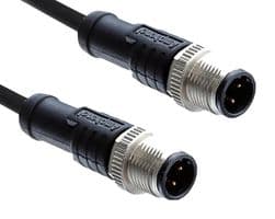 M12D04ML-12DML-SD002 - AMPHENOL LTW - M12D04ML-12DML-SD002 - Sensor Cable, M12 Plug, M12 Plug, 4 Positions, 2 m, 6.5 ft, M Series