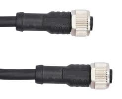 M12A05FL-12AFL-SB002 - AMPHENOL LTW - M12A05FL-12AFL-SB002 - Sensor Cable, A Code, Black, M12 Receptacle, M12 Receptacle, 5 Positions, 2 m, 6.5 ft, M Series