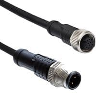 M12A04ML-12AFL-SD001 - AMPHENOL LTW - M12A04ML-12AFL-SD001 - Sensor Cable, M12 Receptacle, M12 Plug, 4 Positions, 1 m, 3.3 ft, M Series