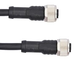 M12A05FL-12AFL-SD002 - AMPHENOL LTW - M12A05FL-12AFL-SD002 - Sensor Cable, A Code, Black, M12 Receptacle, M12 Receptacle, 5 Positions, 2 m, 6.5 ft, M Series