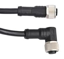 M12A05FL-12AFR-SDA05 - AMPHENOL LTW - M12A05FL-12AFR-SDA05 - Sensor Cable, A Code, Black, M12 Receptacle, 90° M12 Receptacle, 5 Positions, 500 mm, 19.6 "