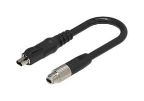 RSMGVS-8M-SPEG20-LL-999/20 M - LUMBERG AUTOMATION - RSMGVS-8M-SPEG20-LL-999/20 M - Ethernet Cable, 6P-M8 to 6P-LL, IP20, SPE Plug to SPE Plug, Black, 20 m, 65.6 ft