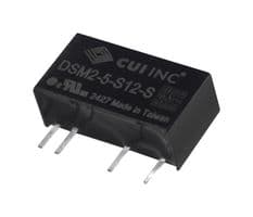 DSM2-12-D12-S - CUI - DSM2-12-D12-S - Isolated Through Hole DC/DC Converter, ITE & Industrial, SIP, 1:1, 2 W, 2 Output, 12 VDC