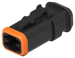 DT06-4S-CE13 - DEUTSCH - TE CONNECTIVITY - DT06-4S-CE13 - Automotive Connector Housing, Black, DT Series, Plug, 4 Ways