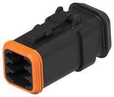 DT06-6S-EP11 - DEUTSCH - TE CONNECTIVITY - DT06-6S-EP11 - Automotive Connector Housing, Black, DT Series, Plug, 6 Ways, AMP DT Series Size 16 Socket Contacts