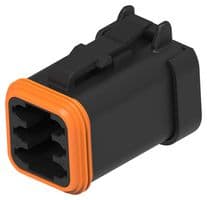 DT06-6S-EP06 - DEUTSCH - TE CONNECTIVITY - DT06-6S-EP06 - Automotive Connector Housing, Black, DT Series, Plug, 6 Ways, AMP DT Series Size 16 Socket Contacts